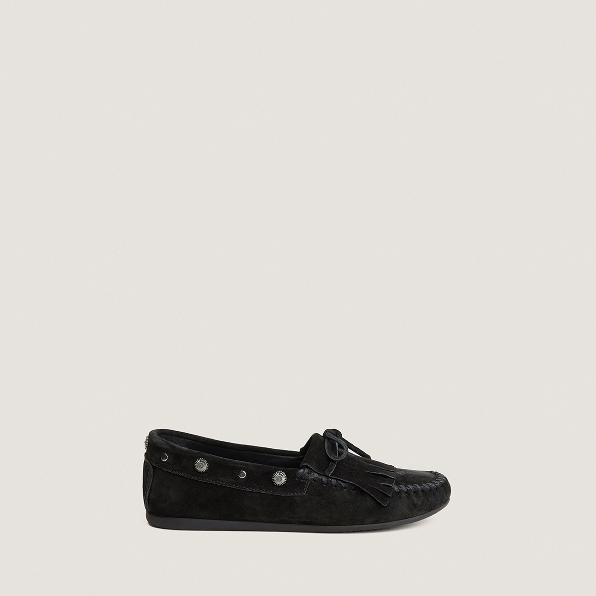 Mocassins souples &agrave; lacets en cro&ucirc;te noir | LOUISON | Jonak