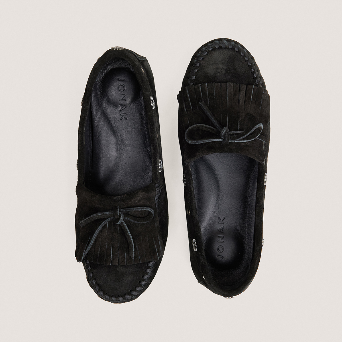 Mocassins souples à lacets en croûte noir | LOUISON | Jonak