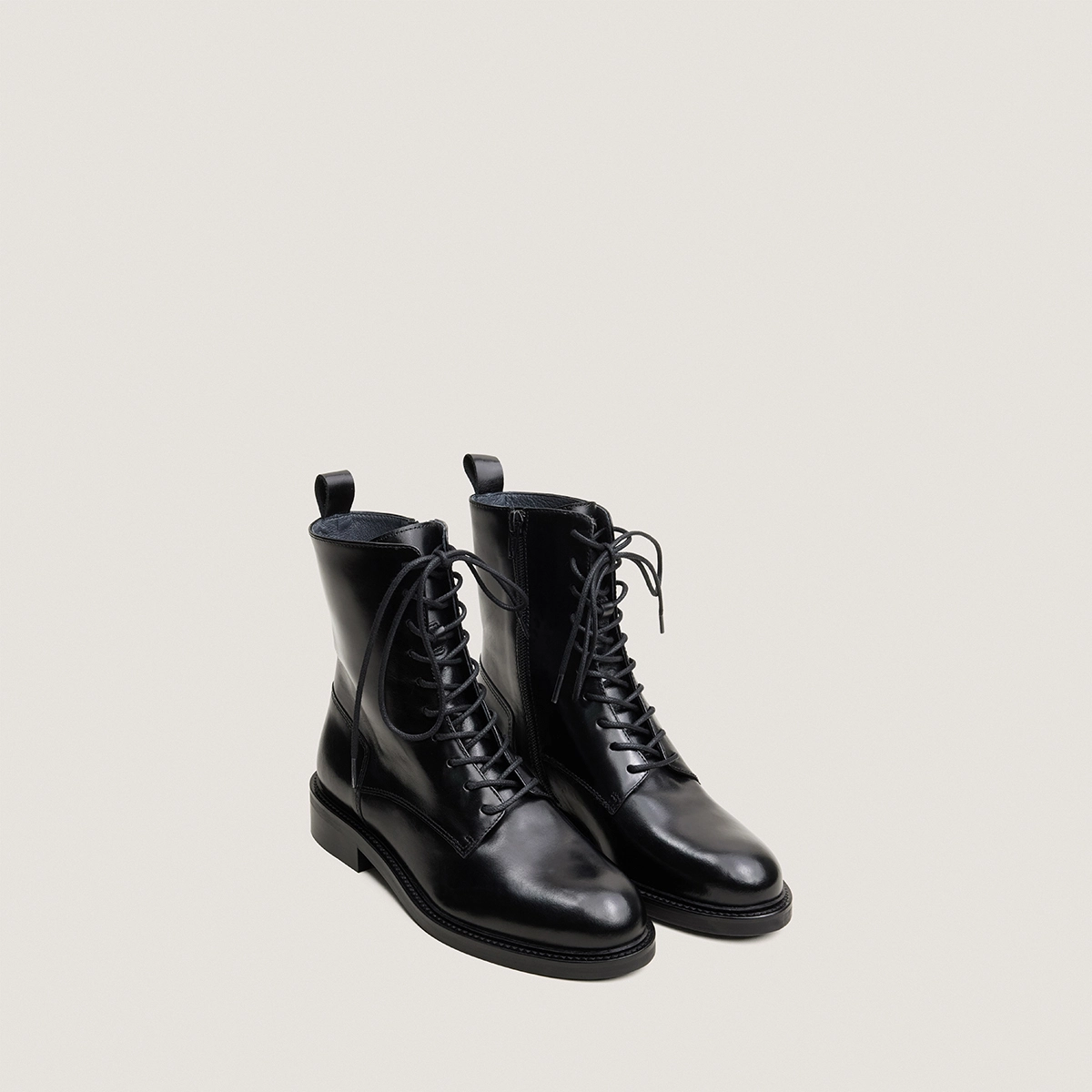 Boots à lacets en cuir noir | DESTON | Jonak