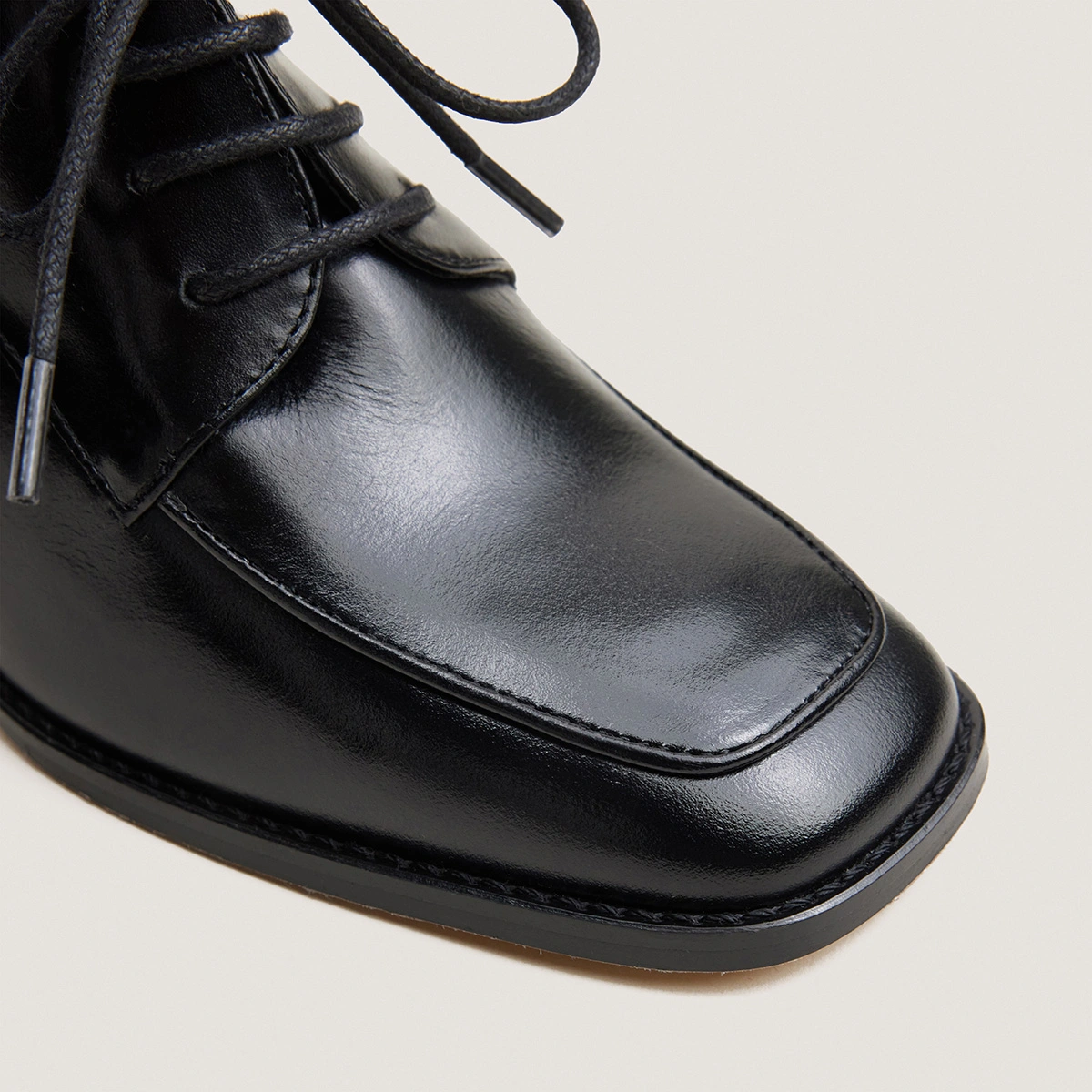 Derbies &agrave; talon en cuir noir | VRAIMENT | Jonak