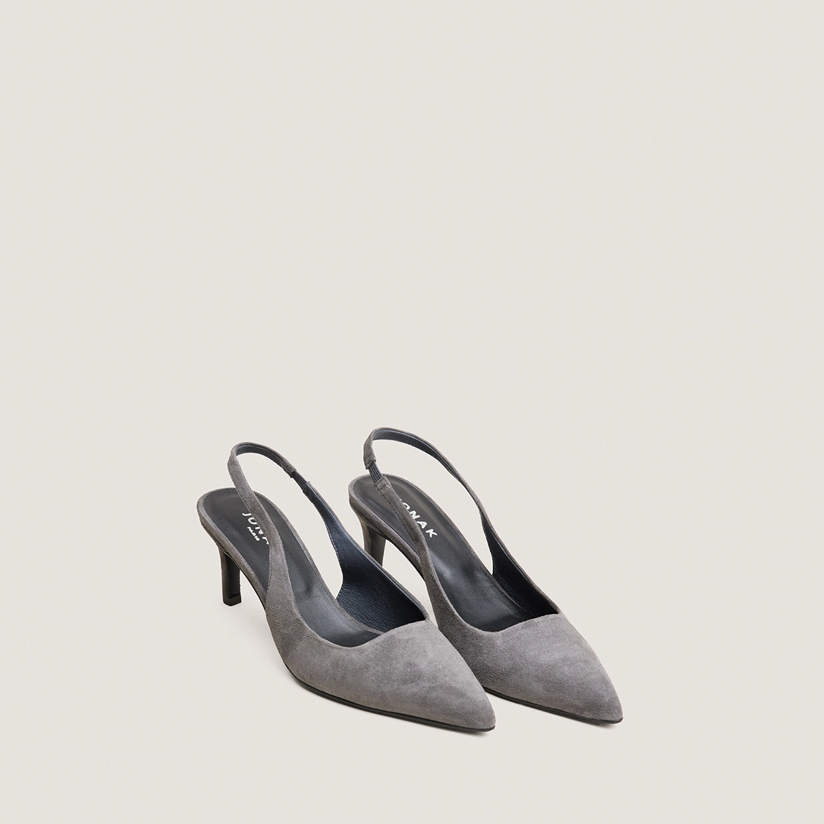 Slingbacks à talon en velours gris | DIAMANTELLE | Jonak