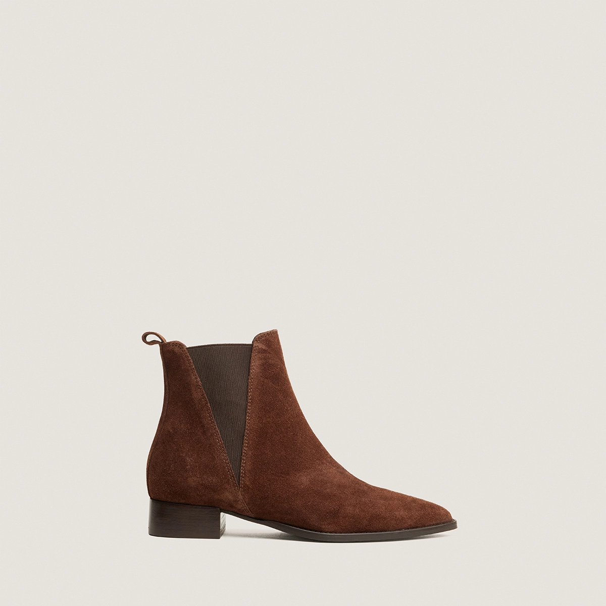 Boots Chelsea à talons et bouts pointus en croute marron | ANOKA | Jonak
