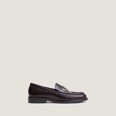 Mocassins à bouts ronds et monogrammes marron foncé