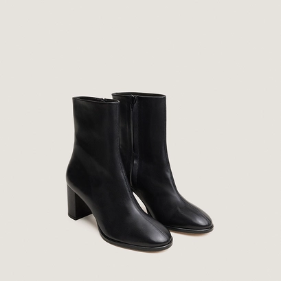 Bottines à talons et bouts arrondis noir