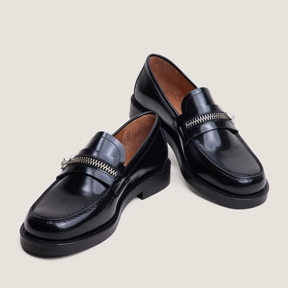 Mocassins à zips noir