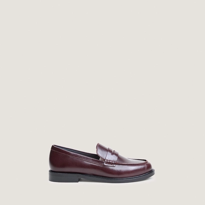 Mocassins à bouts ronds bordeaux