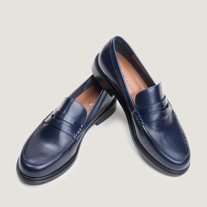 Mocassins à bouts ronds marine