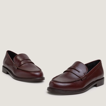 Mocassins à bouts ronds en cuir marron | DRACULA | Jonak