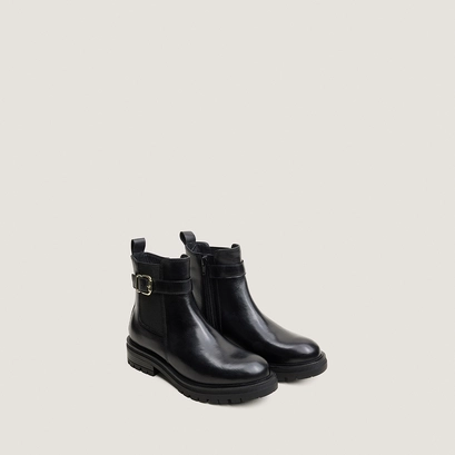 Boots à boucles et semelles crantées noir