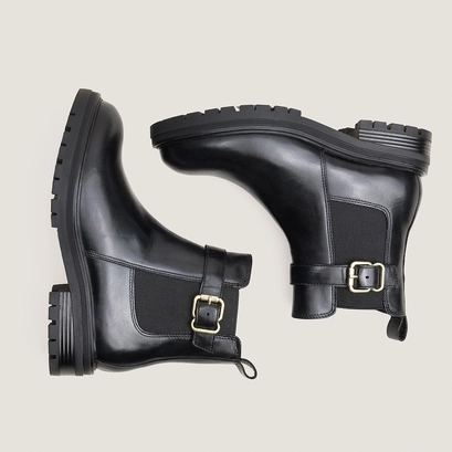 Boots à boucles et semelles crantées noir