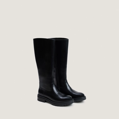 Bottes à semelles crantées en cuir noir | AGILUS | Jonak