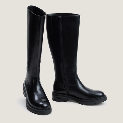 Bottes à semelles crantées en cuir noir | AGILUS | Jonak