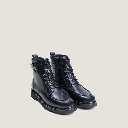 Boots à boucles et lacets noir
