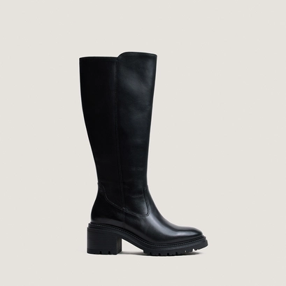 Bottes à talons et semelles crantées en cuir noir | ATTITUDE | Jonak