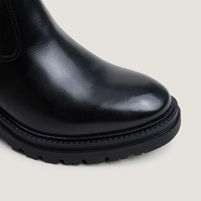 Bottes à talons et semelles crantées en cuir noir | ATTITUDE | Jonak