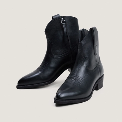 Bottines à petits talons noir