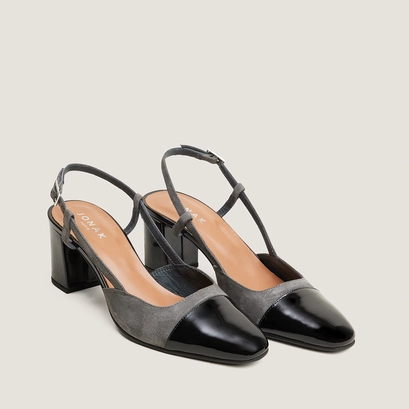 Slingbacks à talons noir/gris