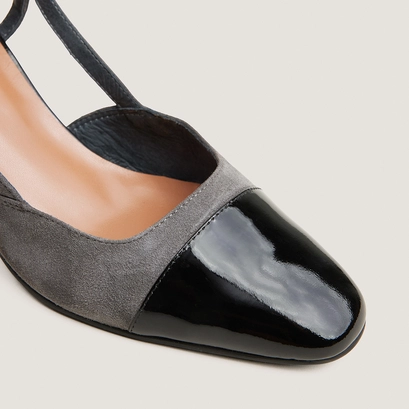 Slingbacks à talons noir/gris