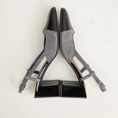 Slingbacks à talons noir/gris