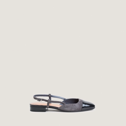Ballerines slingbacks noir/gris