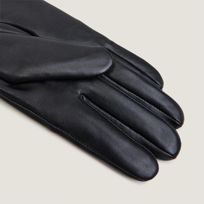 Gants longs en cuir noir | JUMELLE | Jonak