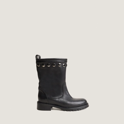 Bottes à rivets et semelles crantées noir