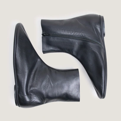 Bottines plates à bouts ronds noir
