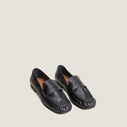 Mocassins plats froncés noir