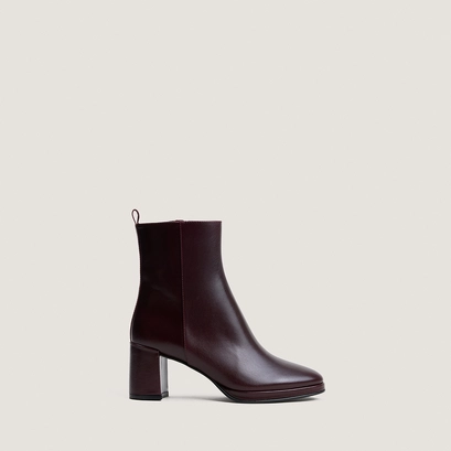 Bottines à talons bordeaux