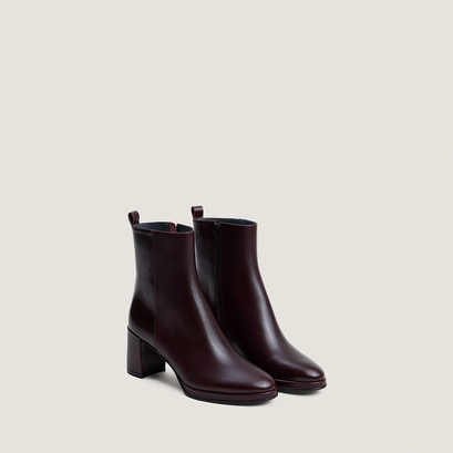 Bottines à talons bordeaux