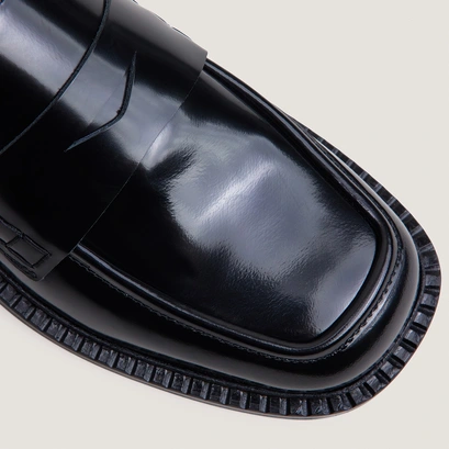 Mocassins à bouts carrés noir