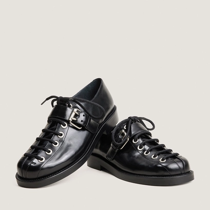 Derbies &agrave; boucles en cuir noir | DALIX | Jonak