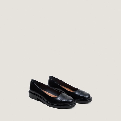 Ballerines à petits talons et bouts ronds noir