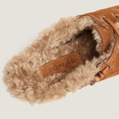 Mocassins souples à bouts arrières ouverts cognac