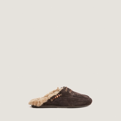 Mocassins souples à bouts arrières ouverts marron
