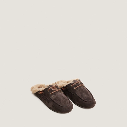 Mocassins souples à bouts arrières ouverts marron