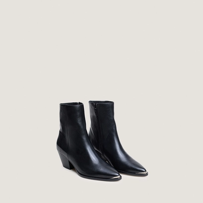 Bottines à talons et embouts argentés noir