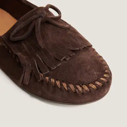Mocassins souples à lacets marron