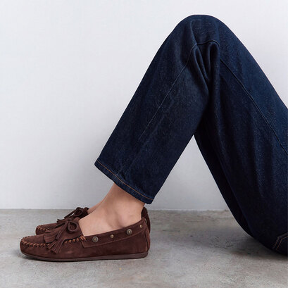 Mocassins souples &agrave; lacets en cro&ucirc;te marron | LOUISON | Jonak