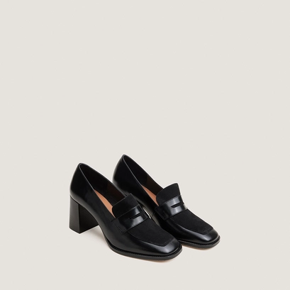 Mocassins à talon noir