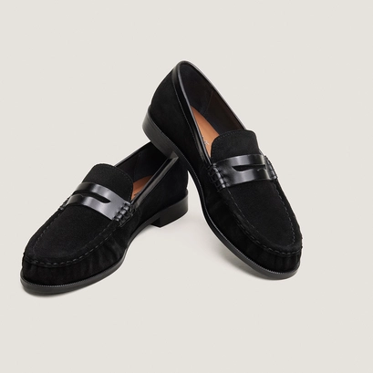 Mocassins à bouts ronds noir