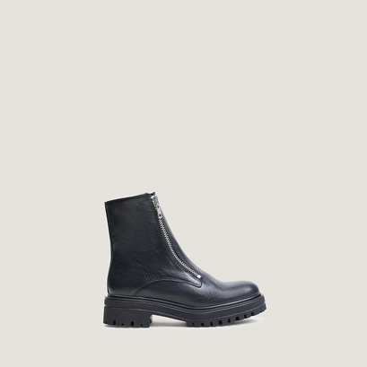 Boots à semelles crantées et zips noir