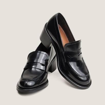 Mocassins à talons noir