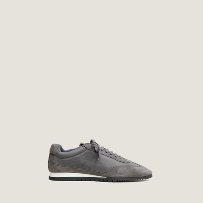 Baskets à lacets en velours gris et nylon gris | DUTA | Jonak