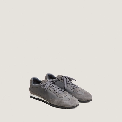 Baskets à lacets en velours gris et nylon gris | DUTA | Jonak