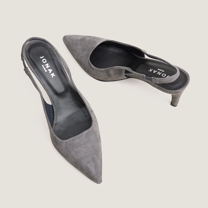 Slingbacks à talon gris