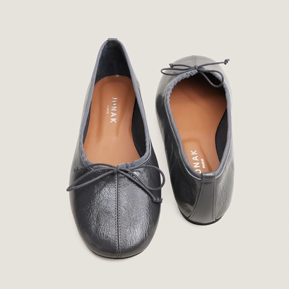 Ballerines à petits lacets gris