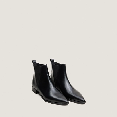 Boots Chelsea à talons et bouts pointus noir