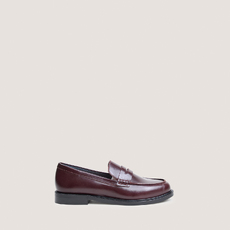 Mocassins &agrave; bouts ronds bordeaux