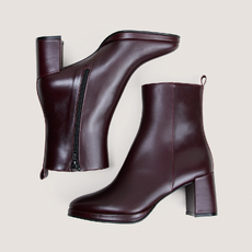 Bottines &agrave; talons bordeaux